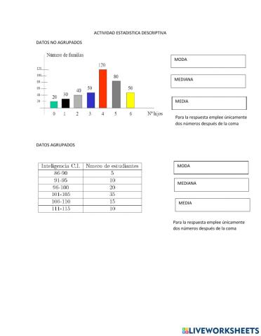 Medidas de tendencia central