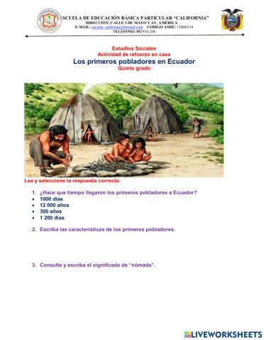 Los primeros pobladores en Ecuador