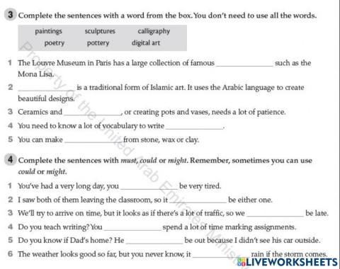 G10 U 8 Art is beauty L 1 A3,4