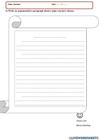 Argumentative wrtiting template