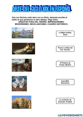 Arte y literatura en el siglo XIX en España