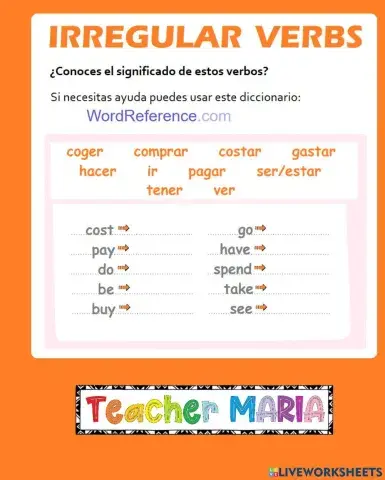 Irregular verbs - meaning