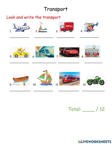 Go getter 2 Unit 7  Transport Picture Dictation