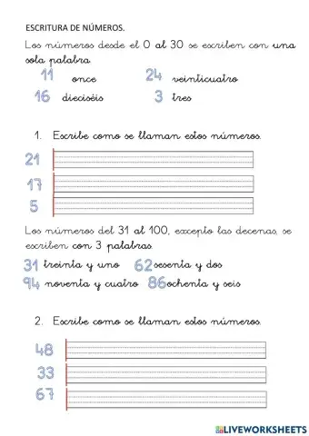Escritura de números