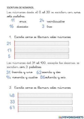 Escritura de números