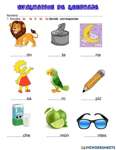 Refuerzo de la letra l