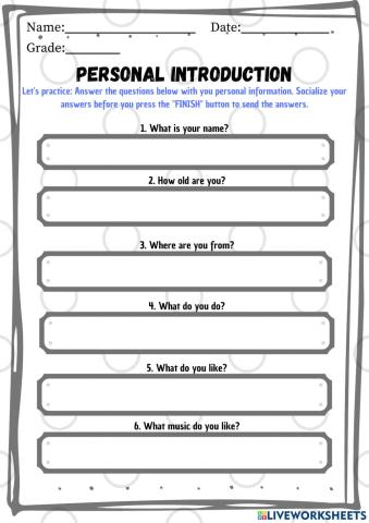 Personal introduction