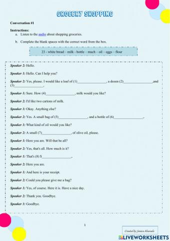 Shopping Groceries by Jessica Alvarado