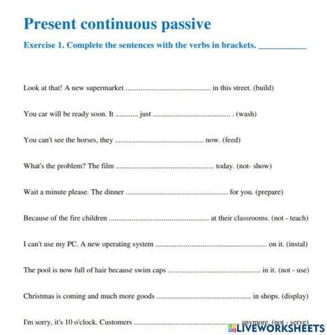 Present continuous passive