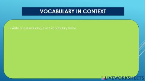 English 6 - Unit 1 Vocabulary