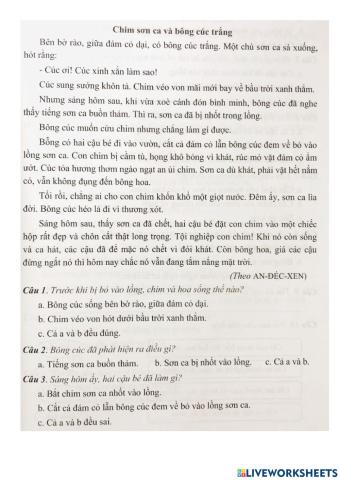 Chim sơn ca và bông cúc trắng