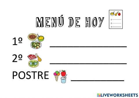 Menú del día