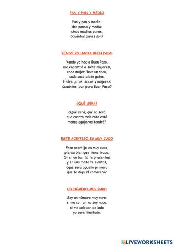 ACERTIJOS PARA NIÑOS