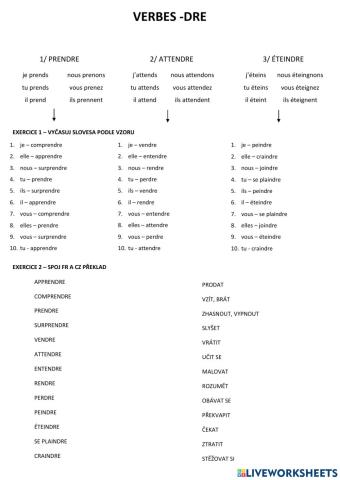 Verbes -dre