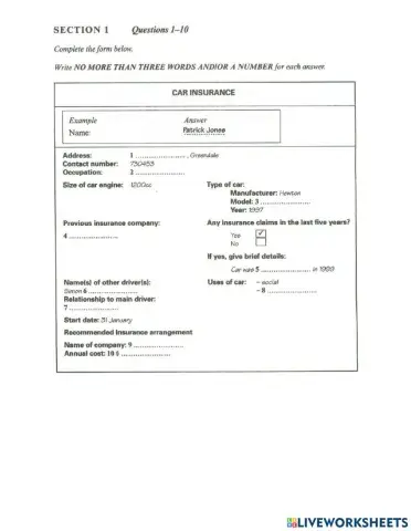 Listening test for grf ielts 1