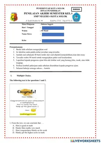 Bahasa inggris kelas 9