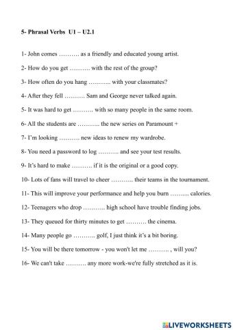 5- Phrasal verbs U1