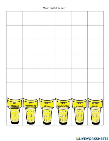 Tageszeiten und Verben