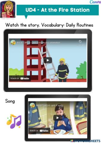 4EP UD4 Story vocabulay At the Fire Station