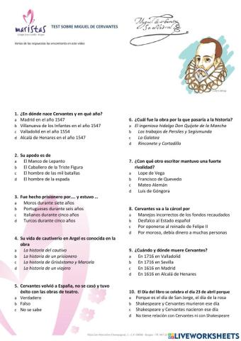 Test Sobre Miguel de Cervantes