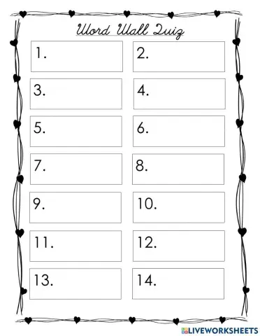 Word Wall Quiz 7