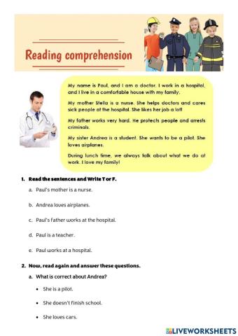 Reading comprehension - Jobs