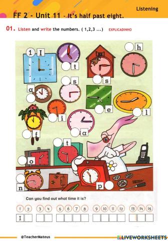 FF 2 - Unit 11 - It's half past eight - Listening