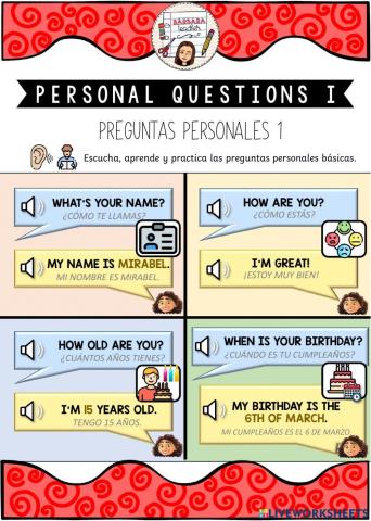 Personal questions study 1