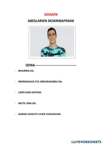 Goazen deskribapenak