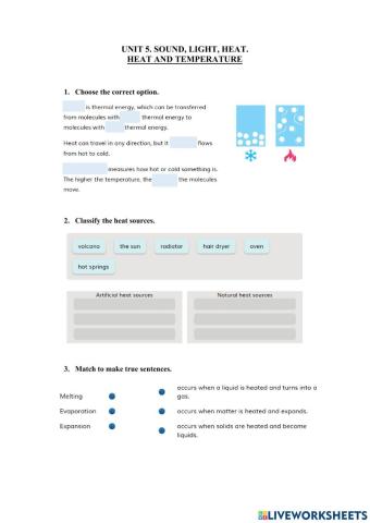 5.3 Light, Sound, Heat. Heat and Temperature