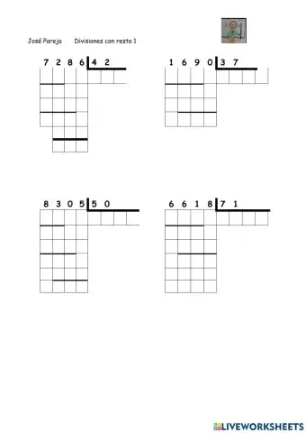 Divisiones por dos cifras con resta