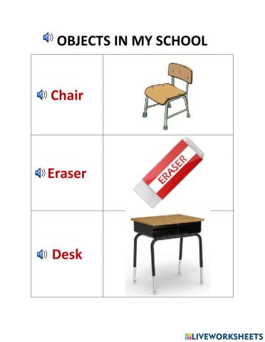 Objects in my school