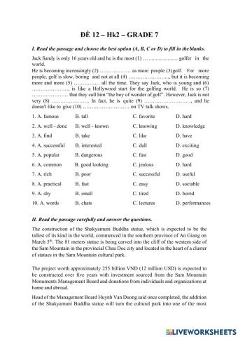Đề 12 - Hk2 - Gr.7