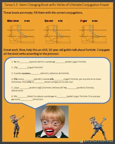 Stem Changing Verbs I-IE O-UE U-UE