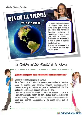 Dia de la tierra 22 de abril
