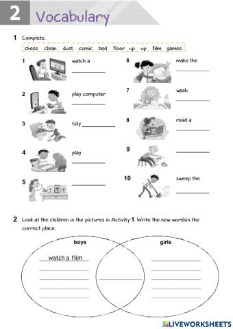 Chores and free time activities