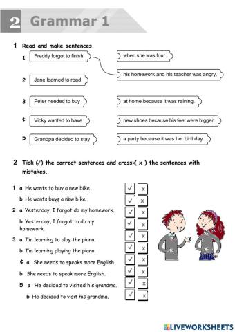 Verbs with to + infinitive