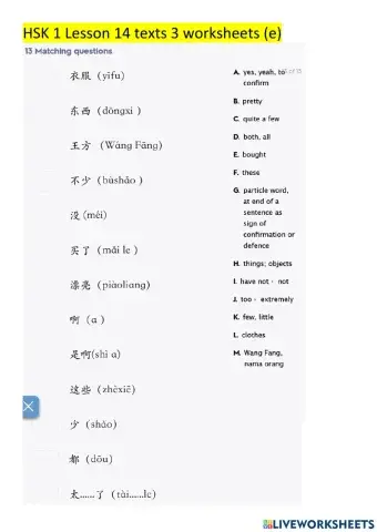 HSK 1 Lesson 14 text 3 (e)