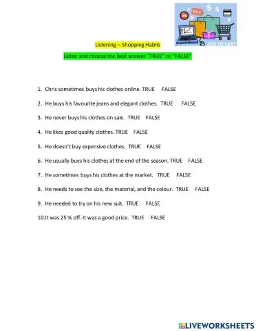 Shopping habits listening