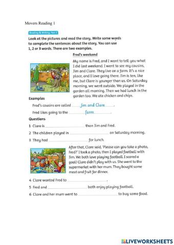 Movers Reading and Writing