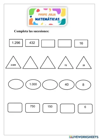 Sucesiones por división