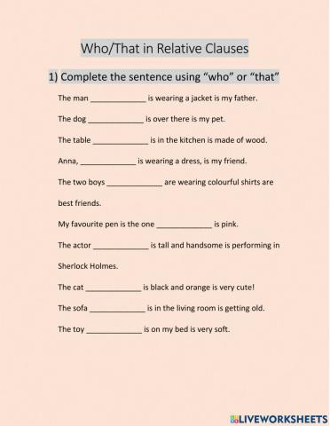 Who Which relative pronouns