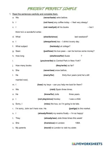 Present Perfect Simple