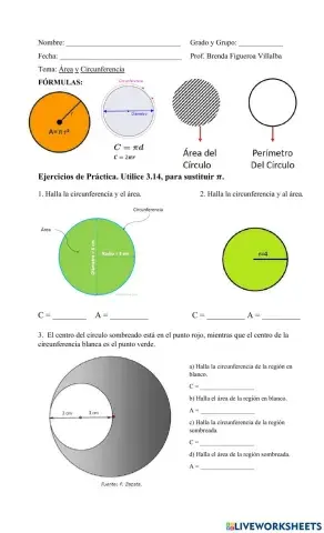 Área y Circunferencia