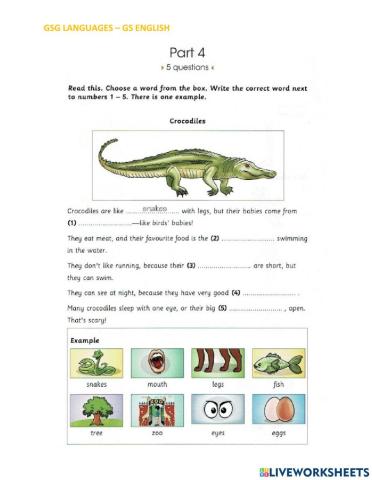 Skills Builder For Cambridge - Starters - Reading Part 4 - Test 3