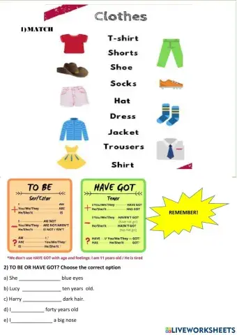 Verb to be and  have    got