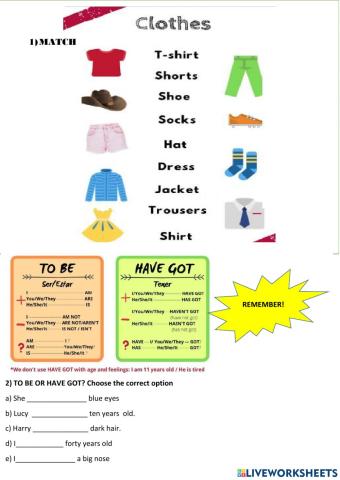 Verb to be and  have    got