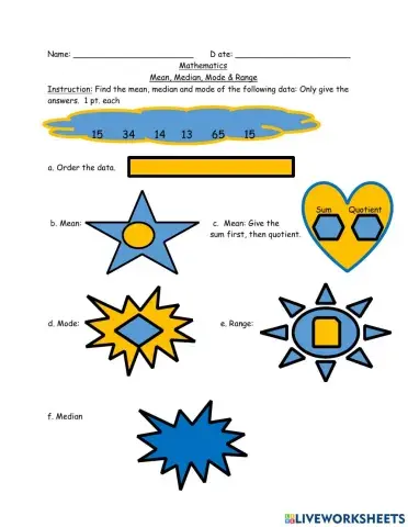 Mean, Median, Mode and Range