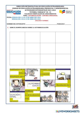 Tutoria autorregulacion - control de emociones