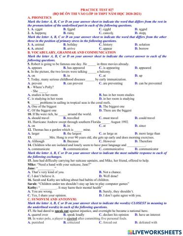 Ôn thi vào 10- đề 27 - 40tn